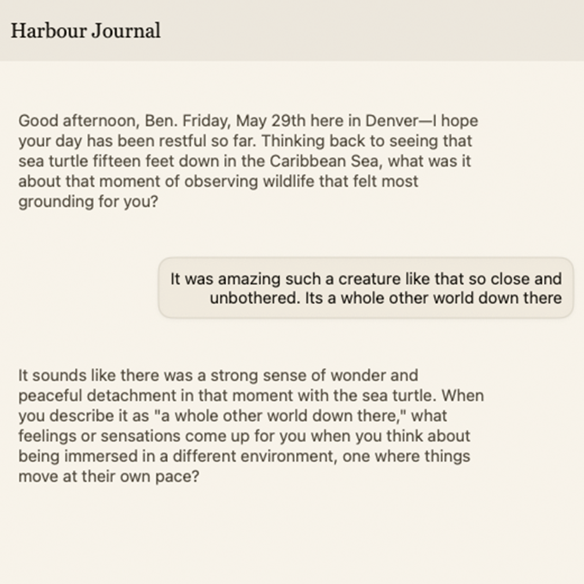 Harbour AI chat with local memory context